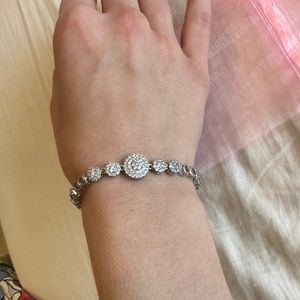 Princess-cut💎crystal pave bracelet